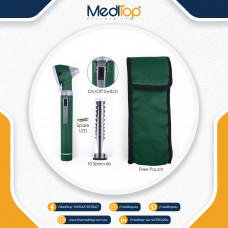 Green Mini Ear Otoscope Ear Torch, 4X Magnification, Diagnostic Ear Scope with LED, Ear Wax, Ear Canal