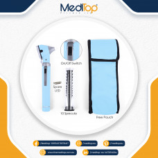 Light Blue Mini Ear Otoscope Ear Torch, 4X Magnification, Diagnostic Ear Scope with LED, Ear Wax, Ear Canal
