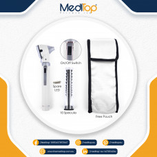 White Mini Ear Otoscope Ear Torch, 4X Magnification, Diagnostic Ear Scope with LED, Ear Wax, Ear Canal