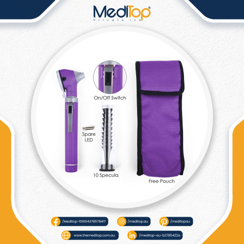 Purple Mini Ear Otoscope Ear Torch, 4X Magnification, Diagnostic Ear Scope with LED, Ear Wax, Ear Canal