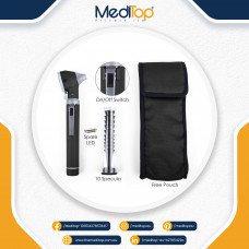 Black Mini Ear Otoscope | 4X Magnification | LED Diagnostic Ear Scope for Wax & Canal Check – Compact Pocket Otoscope