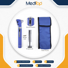 Blue Mini Ear Otoscope Ear Torch, 4X Magnification, Diagnostic Ear Scope with LED, Ear Wax, Ear Canal