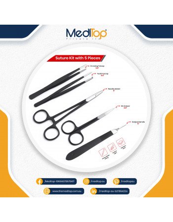 Suture Practice Kit for Surgical Knot Training – Medical & Veterinary Students | 14-Wound Silicone Pad & Surgical Tools