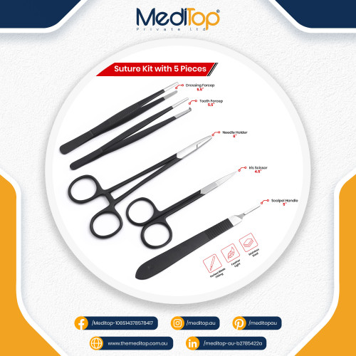 Suture Practice Kit for Medical & Veterinary Students – Plain Silicone Pad with Surgical Instruments