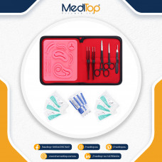 Suture Practice Kit for Medical & Veterinary Students – Plain Silicone Pad with Surgical Instruments