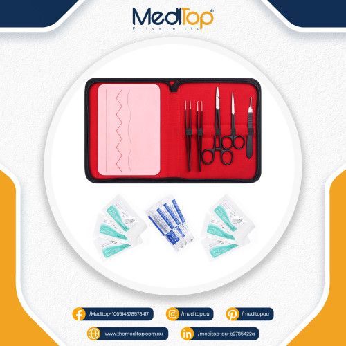 Suture Practice Kit for Surgical Knots Training by Medical & Veterinary Students | Gynecology Silicone Pad + Surgical Tools