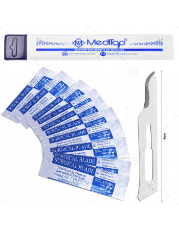 10x Scalpel Carbon Steel Blade# 15 for Sterile Handle#3