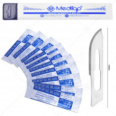 10x Scalpel Carbon Steel Blade# 20 for Sterile Handle#4