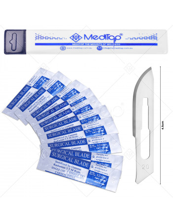 10x Scalpel Carbon Steel Blade# 20 for Sterile Handle#4