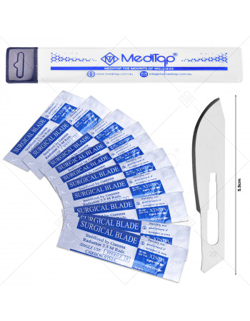 10x Scalpel Carbon Steel Blade# 22 for Sterile Handle#4