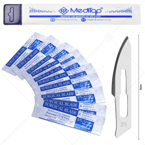 10x Scalpel Carbon Steel Blade# 23 for Sterile Handle#4