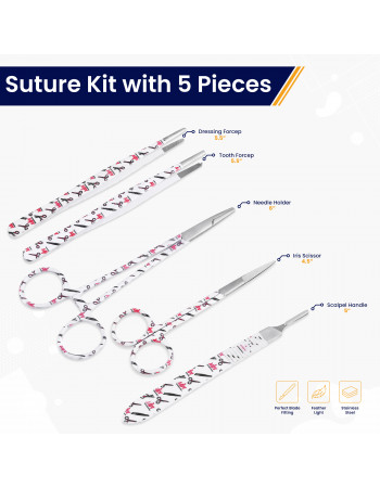 Suture Practice Kit White with 27 Wound Silicone Pad – Advanced Surgical Suturing Training Kit for Medical, Dental & Veterinary Students