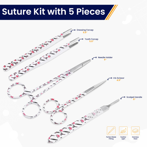 Suture Practice Kit White with Silicone Ear Pad – Complete Surgical Training Kit for Medical, Dental & Veterinary Students