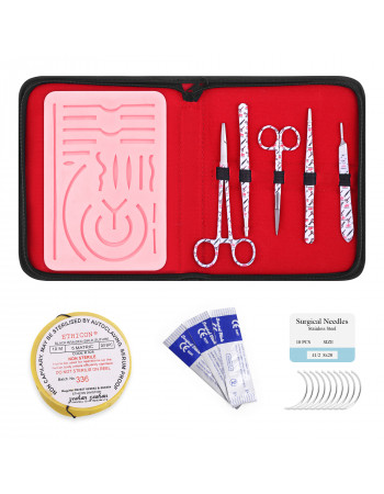Suture Practice Kit (White) with Neuro-Surgery Silicone Pad – Surgical Training Kit for Medical & Veterinary Students