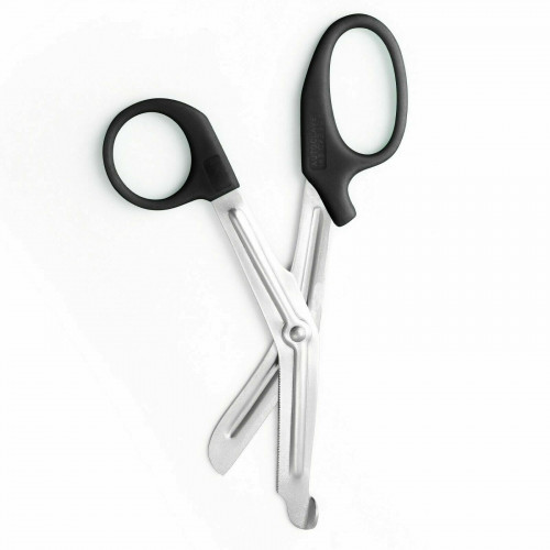 Black Utility Bandage Scissors 7.5" – Heavy Duty Surgical Shears, Autoclavable with Serrated Blade