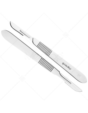 Scalpel Handle No. 3 with 10x #10 Blades – Stainless Steel Surgical Kit with Sterile Carbon Steel Blades