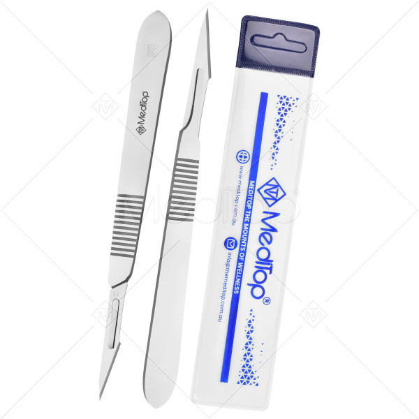 10 Sterile Surgical Blades #11 with Scalpel Knife Handle #3 | SM2708