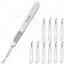 Scalpel Handle No. 3 with 10x #15 Blades – Surgical Stainless Steel Handle & Sterile Carbon Steel Blades