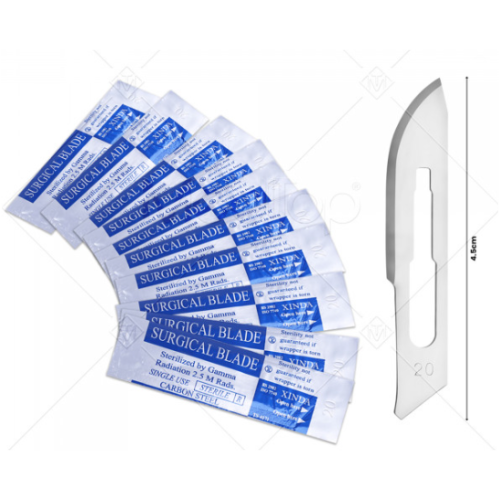 Sterile Carbon Steel Scalpel Blades – Sizes 20 to 24 – For Handle #4 – Art & Craft Use
