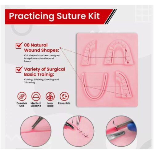 Dental Suture Practice Pad – Human Silicone Skin Model for Medical & Veterinary Students