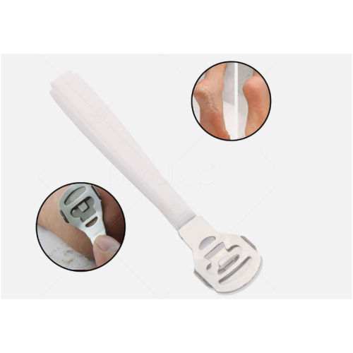  Meditop White Foot File – Professional Callus Remover Tool with 20 Blades | Pedicure Hard Skin Scraper