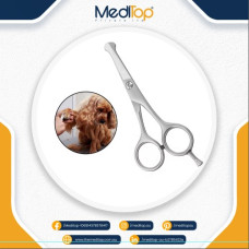 Professional Pet Grooming Scissors – 4.5" Curved Ball Tip Razor Edge
