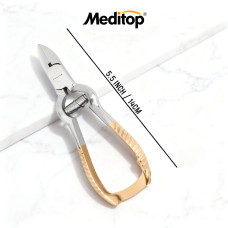Meditop Heavy-Duty Toe Nail Clipper | Stainless Steel Gold Finish | 5.5 inch Professional Pedicure Tool