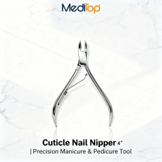 Meditop Cuticle Nail Nipper | 4-Inch Stainless Steel Precision Trimmer for Manicure & Pedicure
