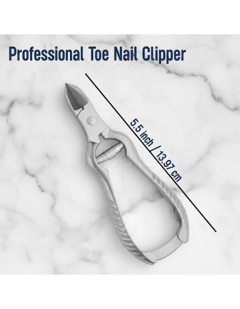 Meditop Heavy-Duty Toe Nail Clipper | 5.5-Inch Stainless Steel Cutter for Thick Nails & Pedicure Use