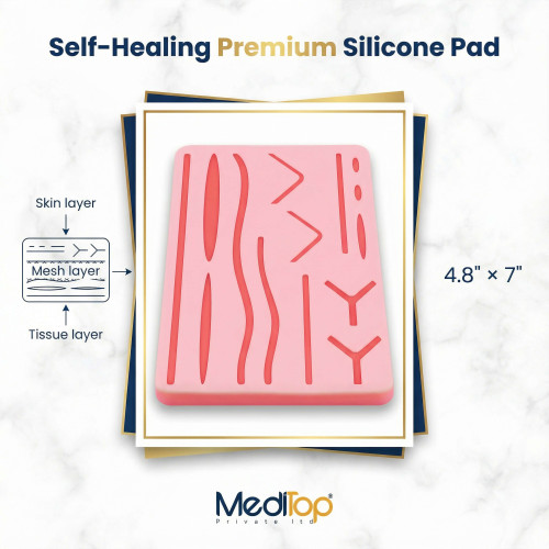 Suture Practice Pads 3 Layer with 14 Wound 5x7" Student Training pad