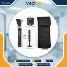 Black Mini Ear Otoscope | 4X Magnification | LED Diagnostic Ear Scope for Wax & Canal Check – Compact Pocket Otoscope