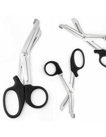 Black Utility Bandage Scissors 7.5" – Heavy Duty Surgical Shears, Autoclavable with Serrated Blade