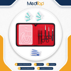 Complete Suture Practice Kit for Suture Medical Training Students with Neuro-Surgery Silicone Pad and Suture Tool kit