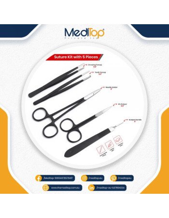 Complete Suture Practice Kit for Suture Training, Including Large Silicone Suture Pad and Suture Tool kit