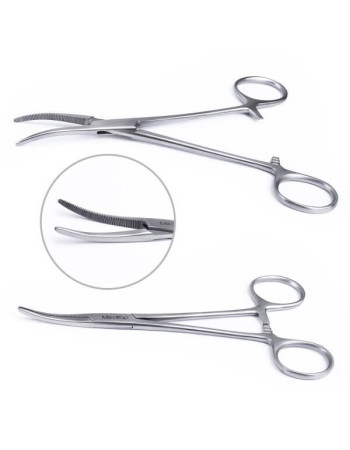 Hemostatic Surgical Kelly Locking Artery Forceps Curved Hemostat Needle Holders