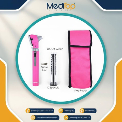 Pink Mini Ear Otoscope Ear Torch, 4X Magnification, Diagnostic Ear Scope with LED, Ear Wax, Ear Canal