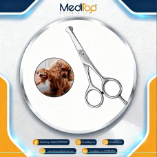 Professional Pet Grooming Scissors – 4.5" Curved Ball Tip Razor Edge