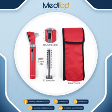 Red Mini Ear Otoscope Ear Torch, 4X Magnification, Diagnostic Ear Scope with LED, Ear Wax, Ear Canal