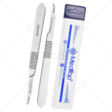 Scalpel Handle No. 3 with 10x #15 Blades – Surgical Stainless Steel Handle & Sterile Carbon Steel Blades