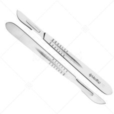 Scalpel Handle No. 4 with 10x #21 Blades – Surgical Stainless Steel & Sterile Carbon Steel Set