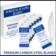Sterile Carbon Steel Scalpel Blades – Sizes 20 to 24 – For Handle #4 – Art & Craft Use
